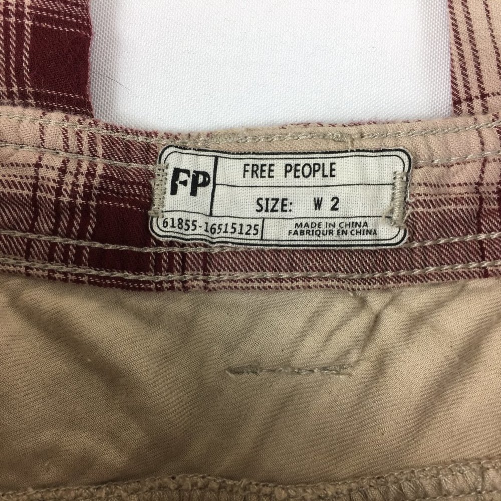 P20 Free People Plaid Button Fly Pants - Picture 3 of 4
